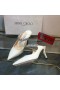 Jimmy Choo Bing 100 Öszvérek Lakkbőr Kristály Szíj Fehér