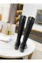 Jimmy Choo Térd Csizma 50mm JC Jelkép Háló Fekete