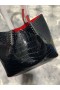 Christian Louboutin Cabarock Táska Krokodil Dombornyomott Bőröv Fekete Tüskék