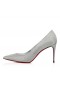 Christian Louboutin Kate 85 Mm Szivattyúk Csillogott, Borjú Bőr Ezüst CL Cipő