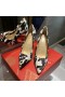 Christian Louboutin Kate Szivattyúk 100mm Szatén Tehén Nyomtatott Fehér Fekete