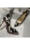 Christian Louboutin Kate Szivattyúk 100mm Szatén Tehén Nyomtatott Fehér Fekete