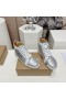 Christian Louboutin Lou Tüskék, Magas szárú Cipők, Bőr Szövet Ezüst