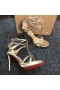 Christian Louboutin Benedetta Szandál 120mm Fémes Borjúbőr Fény Arany