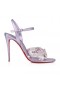 Christian Louboutin Degrasandal Királynő 100mm Szandál Pvc Iridecent Nappa Bőr Parme CL Cipő