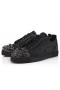 Christian Louboutin Louis Junior P Pik Pik Strass Cipők Velúr Bőr Comete De Strass Fekete