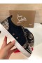 Christian Louboutin Louis Junior Spike Alacsony Top Női Cipők, Bőr, de Veau Velúr Fekete