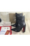 Christian Louboutin Praguoise Tüskék Boka Csizma 100mm Borjú Bőr Fekete