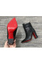 Christian Louboutin Praguoise Tüskék Boka Csizma 100mm Borjú Bőr Fekete