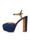 Christian Louboutin Platformon, Coluna Szivattyú 130 mm-es Farmer/lin Saba Arany Tissu