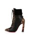 Christian Louboutin Spikita Zsákmány Dakita 100 mm-es, Barna/fekete/ant Arany Borjú Cipő