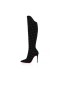 Christian Louboutin Magas Boot Alta szendrődi v., Csóva, 100 mm-es Fekete/ezüst Velúr Borjú