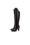 Christian Louboutin Magas Boot Eleonor szendrődi v., 85 mm-es Fekete Borjú