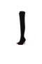 Christian Louboutin Magas Boot Kate szendrődi v., 100 mm-es Fekete Velúr Bőr
