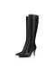 Christian Louboutin Magas Boot Kate szendrődi v., 85 mm-es Fekete Borjú
