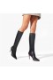 Christian Louboutin Magas Boot Kate szendrődi v., 85 mm-es Fekete Borjú