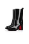 Christian Louboutin Magas Boot Loubirain 70 mm, Fekete PVC