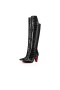 Christian Louboutin Magas Boot Slimini szendrődi v., 85 mm-es Fekete Borjú