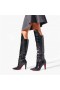 Christian Louboutin Magas Boot Slimini szendrődi v., 85 mm-es Fekete Borjú