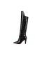 Christian Louboutin Magas Boot Slimini szendrődi v., 85 mm-es Fekete Borjú