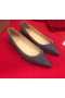 Christian Louboutin Anjalina Flats Spikes Glitter Leather Silver Gray