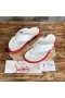 Christian Louboutin Men Flip Flop Sandals Rubber White Red