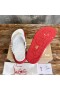 Christian Louboutin Men Flip Flop Sandals Rubber White Red