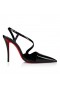 Christian Louboutin Rosa Z Pump 100 Mm Slingback Pumps Patent Calf Leather Black