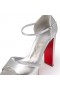 Christian Louboutin Sandaloo 130 Mm Strappy Sandals Laminated Nappa Leather Silver