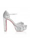 Christian Louboutin Sandaloo Mini Paillettes 130 Mm Strappy Sandals Crepe Satin And Sequins Version Silver