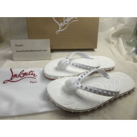 Christian Louboutin Super Loubi Flip Mules Rubber White