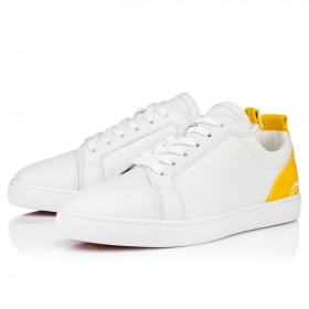 Christian Louboutin Szórakoztató Louis Junior Cipők Borjú Bőr, Fehér, Sárga