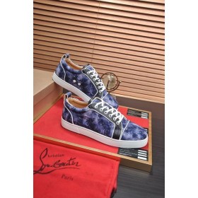 Christian Louboutin Louis Junior Alacsony szárú Tornacipő Allover Logó Szövet Navy