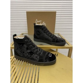 Christian Louboutin Louis Orlato Magas FelsÅ CipÅk Veau Velúr Minta Fekete