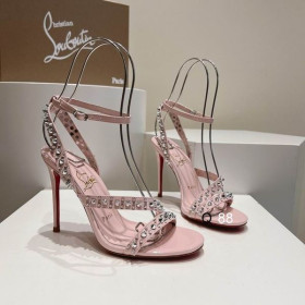 Christian Louboutin Mafaldina Tüskék Szandál 100mm Szabadalmi Bőr Rózsaszín