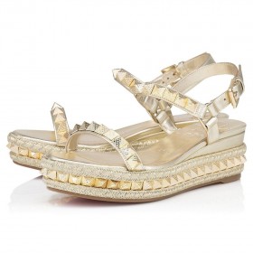 Christian Louboutin Pyraclou 60 mm Espadrilles Nappa Bőr Platine Christian Louboutin Áruház