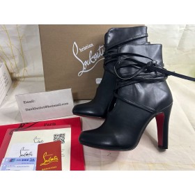Christian Louboutin S. I. T. Eső Boka Csizma 100mm Fekete Nappa Bőr