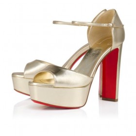 Christian Louboutin Sandaloo 130 Mm Pántos Szandál Laminált Nappa Bőr Platine