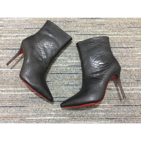 Christian Louboutin Szóval Kate Zsákmány Boka Csizma 85mm Dombornyomott Borjú BÅr Fekete