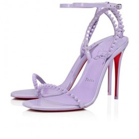 Christian Louboutin 100 mm Lila Füst/lin Lila Füst Szabadalmi BÅr Szandál