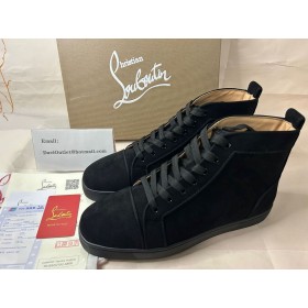 Christian Louboutin Louis Magas Szárú Cipők Veau Velúr Fekete