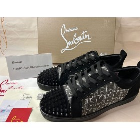 Christian Louboutin Louis Junior Tüskék Cipők Velúr Fekete