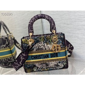 Dior, D-Lite Táska 24Cm TöbbszÃnű Még de Jouy HÃmzés