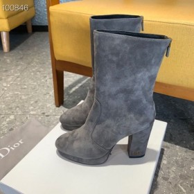 Dior D-Rise Velúr Csizma Szürke 100mm
