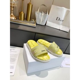 Dior Dway Jardin d'Hiver Pamut Hímzett Szövet Sárga