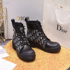Dior Explorer Boka Boot Durva Sarok Ferde Szövet Borjú Bőr Fekete