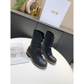 Dior Quest Harci Borjúbőr Csizma Dombornyomott Fekete