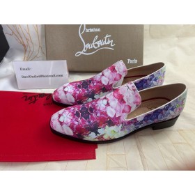 Christian Louboutin Pitypang Naplopók Krepp Szatén Virágzó Többszínű Nyomtatás CL Cipő