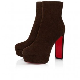 Christian Louboutin Loo Zsákmány 130 mm-es, Alacsony Csizma Veau velúr Cosme