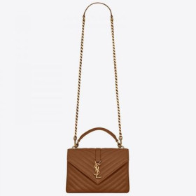 Saint Laurent Főiskola Közepes Táska, Barna Matelasse Bőr Saint Laurent Táskák